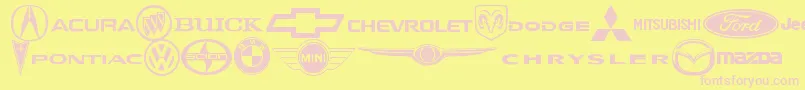 AutoMotive Font – Pink Fonts on Yellow Background