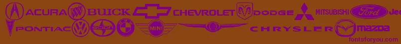 AutoMotive Font – Purple Fonts on Brown Background