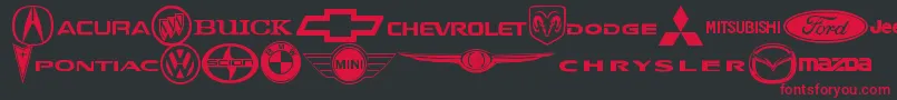 AutoMotive Font – Red Fonts on Black Background