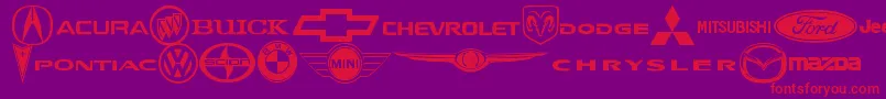 AutoMotive-Schriftart – Rote Schriften auf violettem Hintergrund