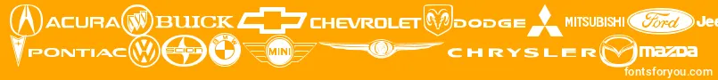 Шрифт AutoMotive – белые шрифты на оранжевом фоне