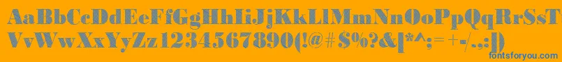 Fonte Bodonifalling2Regular – fontes azuis em um fundo laranja