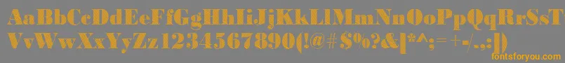 フォントBodonifalling2Regular – オレンジの文字は灰色の背景にあります。