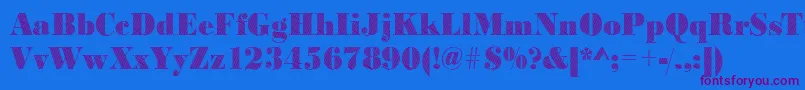 Шрифт Bodonifalling2Regular – фиолетовые шрифты на синем фоне