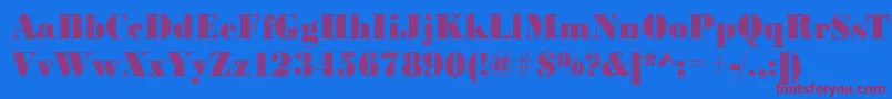 Bodonifalling2Regular Font – Red Fonts on Blue Background