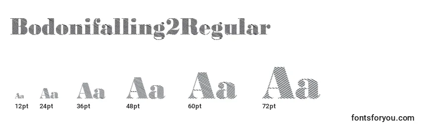 Größen der Schriftart Bodonifalling2Regular