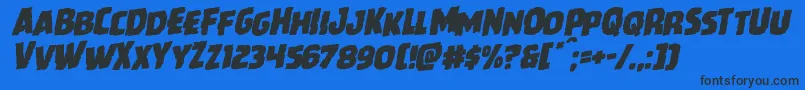 Czcionka Howlinmadrotal – czarne czcionki na niebieskim tle
