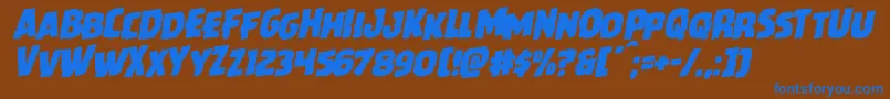 Howlinmadrotal Font – Blue Fonts on Brown Background