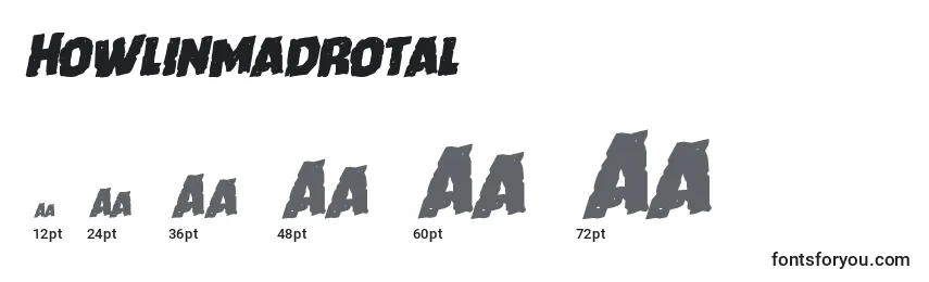 Размеры шрифта Howlinmadrotal