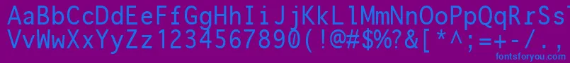 フォントOnuava ffy – 紫色の背景に青い文字