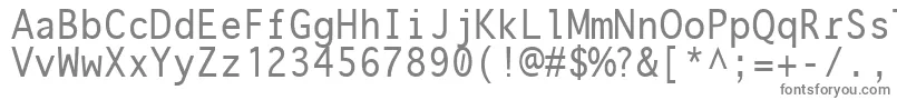 フォントOnuava ffy – 白い背景に灰色の文字