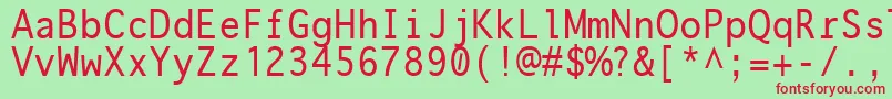 フォントOnuava ffy – 赤い文字の緑の背景