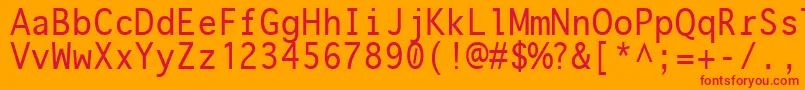 フォントOnuava ffy – オレンジの背景に赤い文字