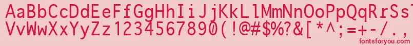 フォントOnuava ffy – ピンクの背景に赤い文字