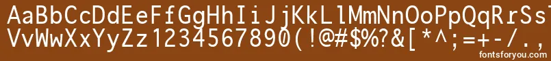 フォントOnuava ffy – 茶色の背景に白い文字