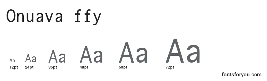 Размеры шрифта Onuava ffy