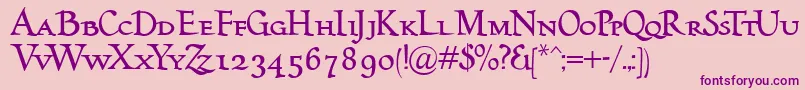 HumanaSmallcaps Font – Purple Fonts on Pink Background