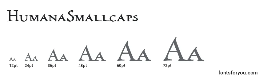 HumanaSmallcaps Font Sizes