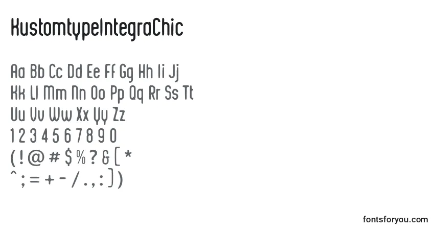 Шрифт KustomtypeIntegraChic – алфавит, цифры, специальные символы