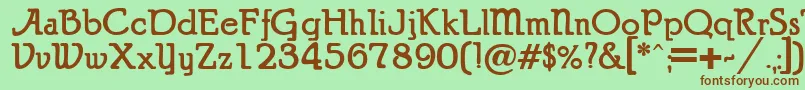 Puritanalternate-Schriftart – Braune Schriften auf grünem Hintergrund