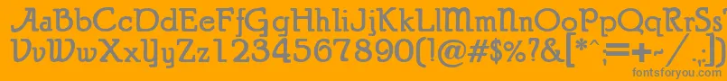 Puritanalternate-Schriftart – Graue Schriften auf orangefarbenem Hintergrund
