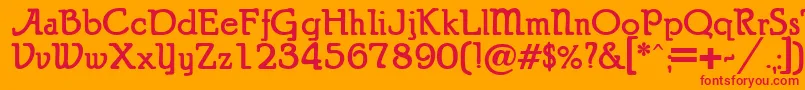 フォントPuritanalternate – オレンジの背景に赤い文字