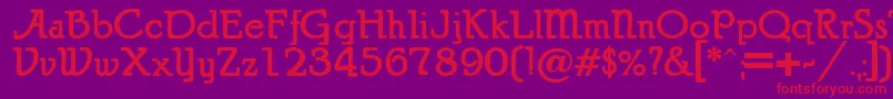 Puritanalternate-fontti – punaiset fontit violetilla taustalla