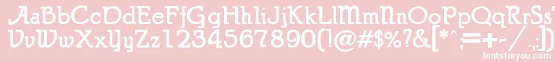 Puritanalternate-Schriftart – Weiße Schriften auf rosa Hintergrund