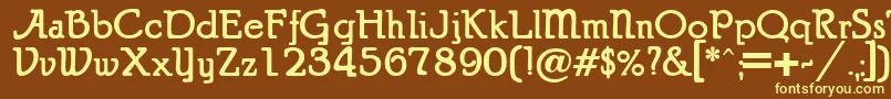Puritanalternate Font – Yellow Fonts on Brown Background