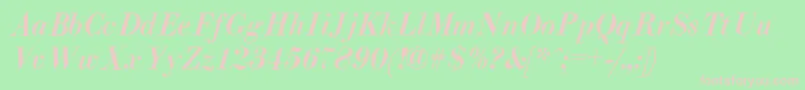 EliziiA.ZPsMediumItalic Font – Pink Fonts on Green Background