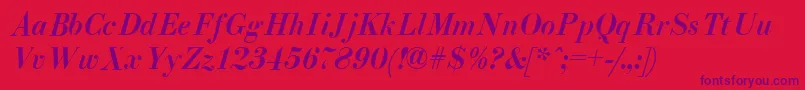 EliziiA.ZPsMediumItalic Font – Purple Fonts on Red Background