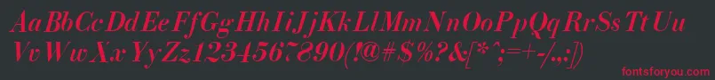 EliziiA.ZPsMediumItalic Font – Red Fonts on Black Background