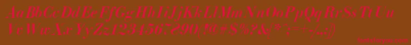 EliziiA.ZPsMediumItalic Font – Red Fonts on Brown Background