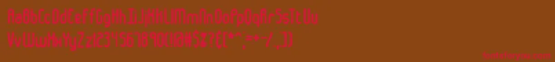 フォントHairballBrk – 赤い文字が茶色の背景にあります。