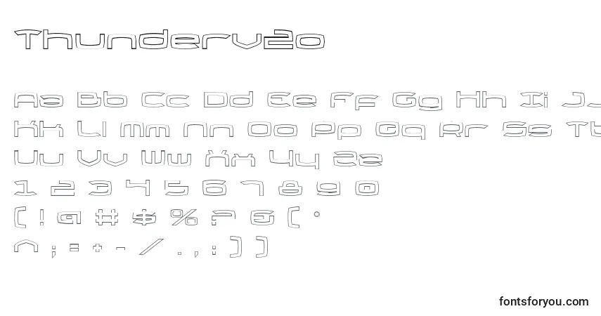 Schriftart Thunderv2o – Alphabet, Zahlen, spezielle Symbole