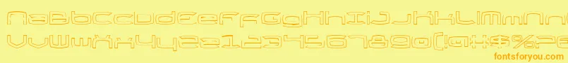 Thunderv2o-Schriftart – Orangefarbene Schriften auf gelbem Hintergrund