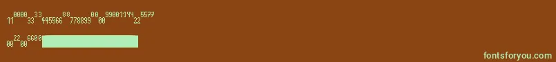 Czcionka FractionssQwerty – zielone czcionki na brązowym tle