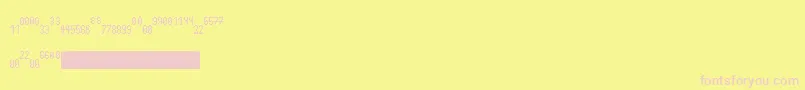 FractionssQwerty-fontti – vaaleanpunaiset fontit keltaisella taustalla