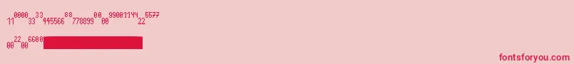 Fonte FractionssQwerty – fontes vermelhas em um fundo rosa