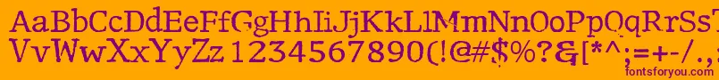 Motley Font – Purple Fonts on Orange Background