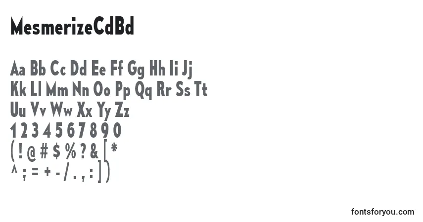 Шрифт MesmerizeCdBd – алфавит, цифры, специальные символы