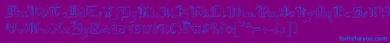 Redcoats-Schriftart – Blaue Schriften auf violettem Hintergrund