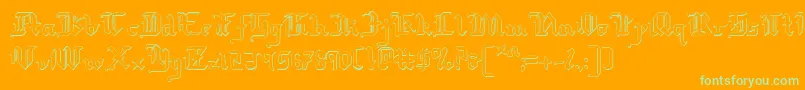 Redcoats Font – Green Fonts on Orange Background