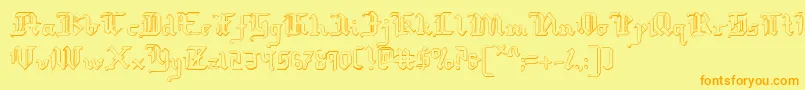 Redcoats Font – Orange Fonts on Yellow Background