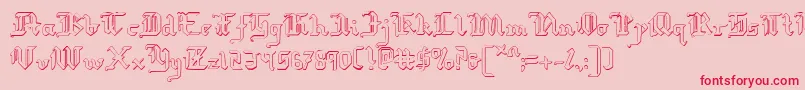 Redcoats-Schriftart – Rote Schriften auf rosa Hintergrund