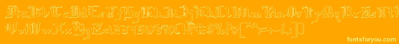 Redcoats Font – Yellow Fonts on Orange Background
