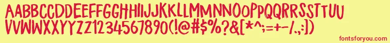 FlickerDemo Font – Red Fonts on Yellow Background