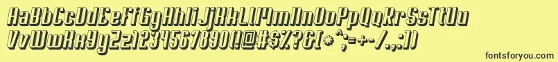 Soupertrouper3Doblique Font – Black Fonts on Yellow Background