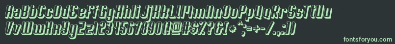 Soupertrouper3Doblique Font – Green Fonts on Black Background