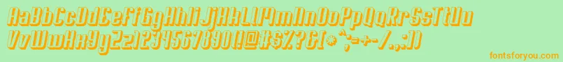 Soupertrouper3Doblique Font – Orange Fonts on Green Background